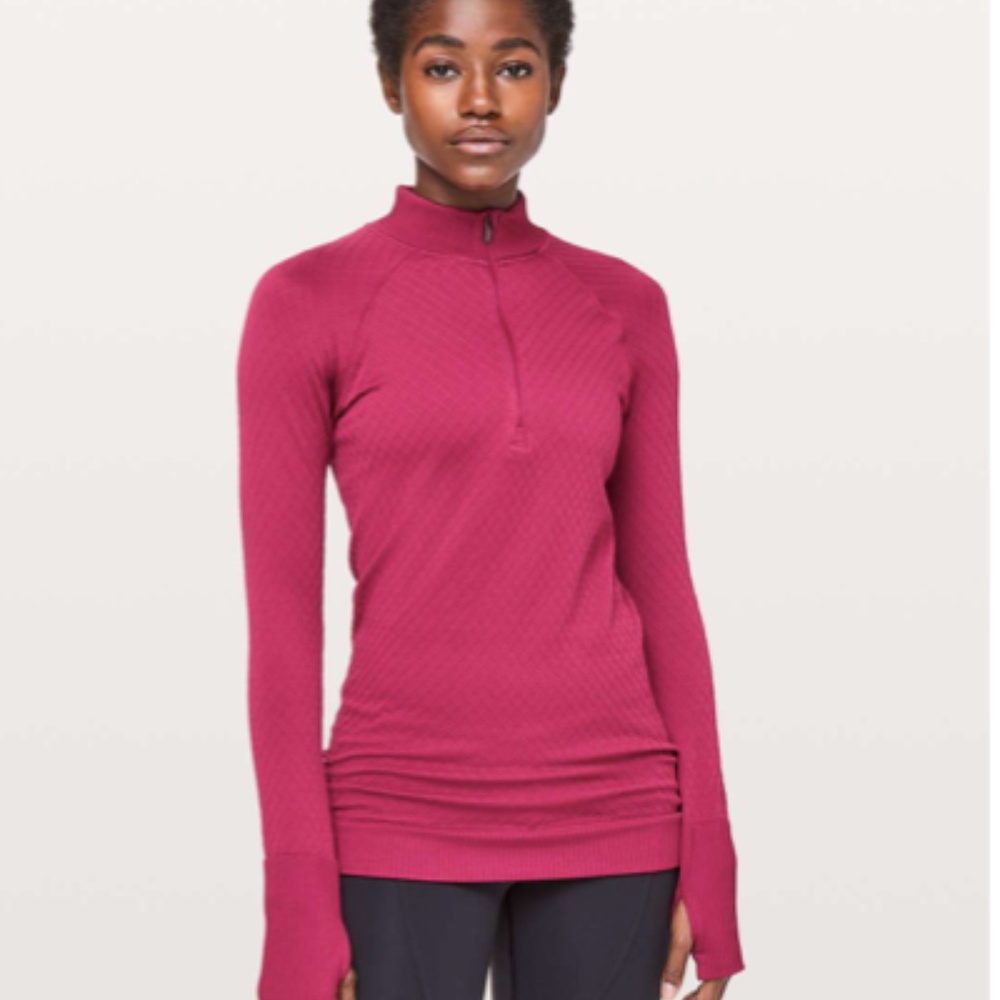 Lululemon Rest Less 1/2 Zip Star Ruby